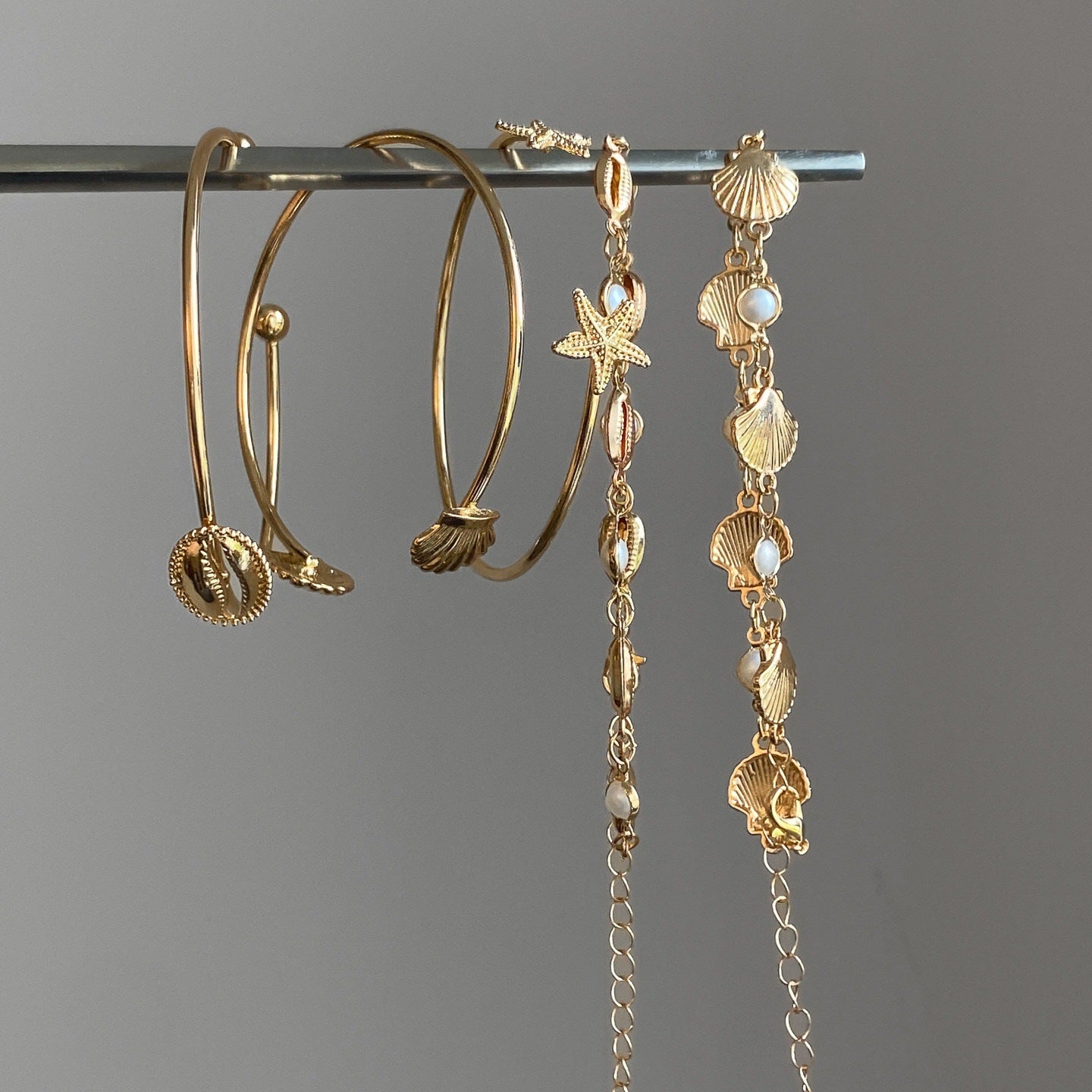 Retro Shell Pearl Gold Plated - DippedShop Wholesale - #2227