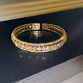 Elegant Emerald Rhinestones Hollow Open Bracelet 6W6JBR717