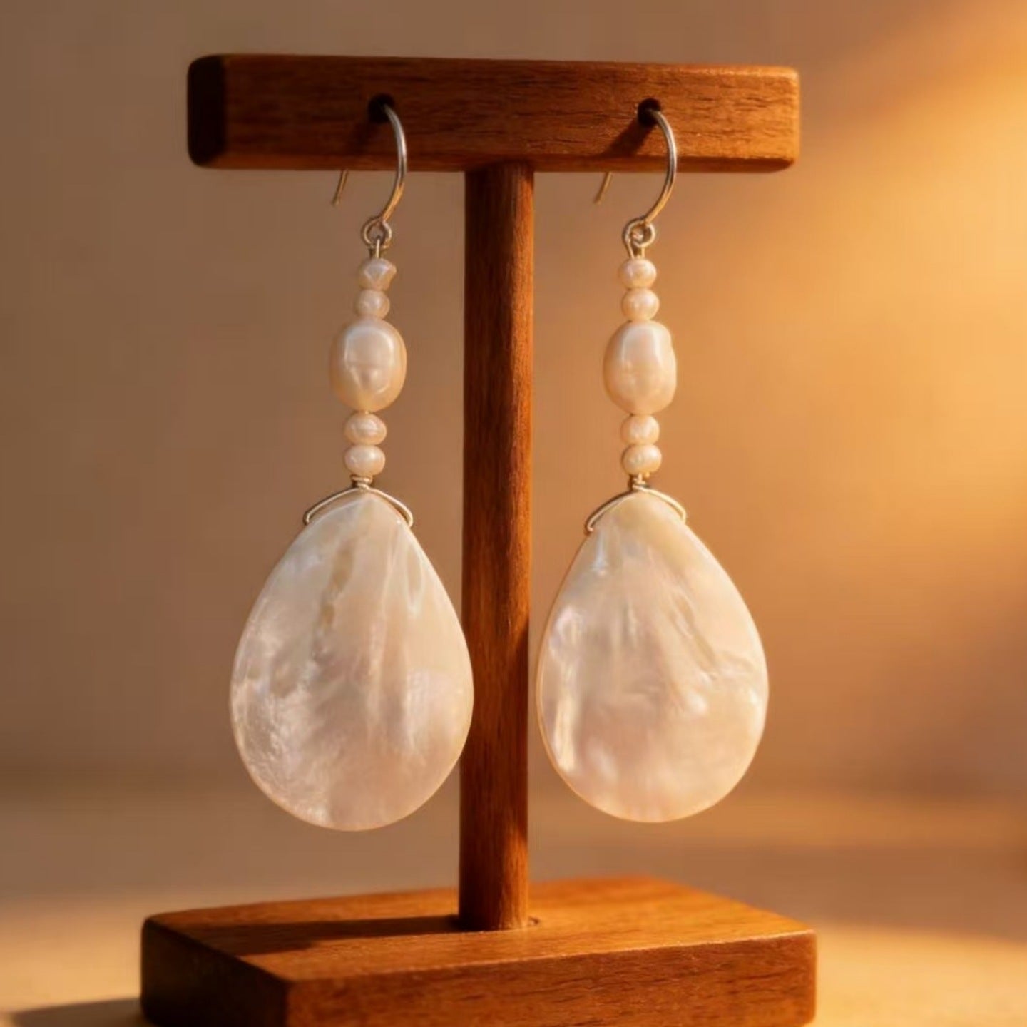 Shell Pearl Dangle Earring - DippedShop Wholesale - #8563