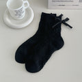 Cute Bowknot 3D Bear Solid Color Crew Socks 6W8FSO539