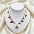 Retro USA Flag Hat Pendant Tassel Necklace 8ZA6JNC289L