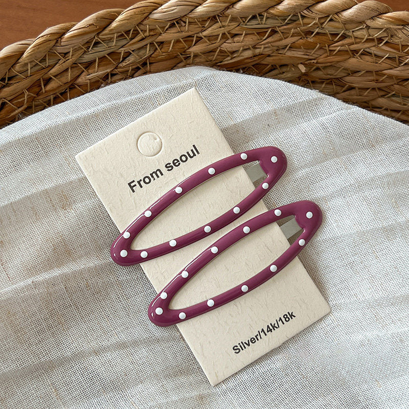 Cute Polka Dots Oval Duckbill Hair Clip 8AS6HCP363L