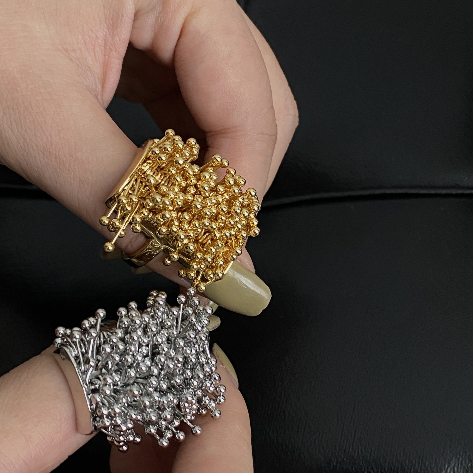 Vintage Gold Plated Firework Open Statement Ring 6W6JRG300