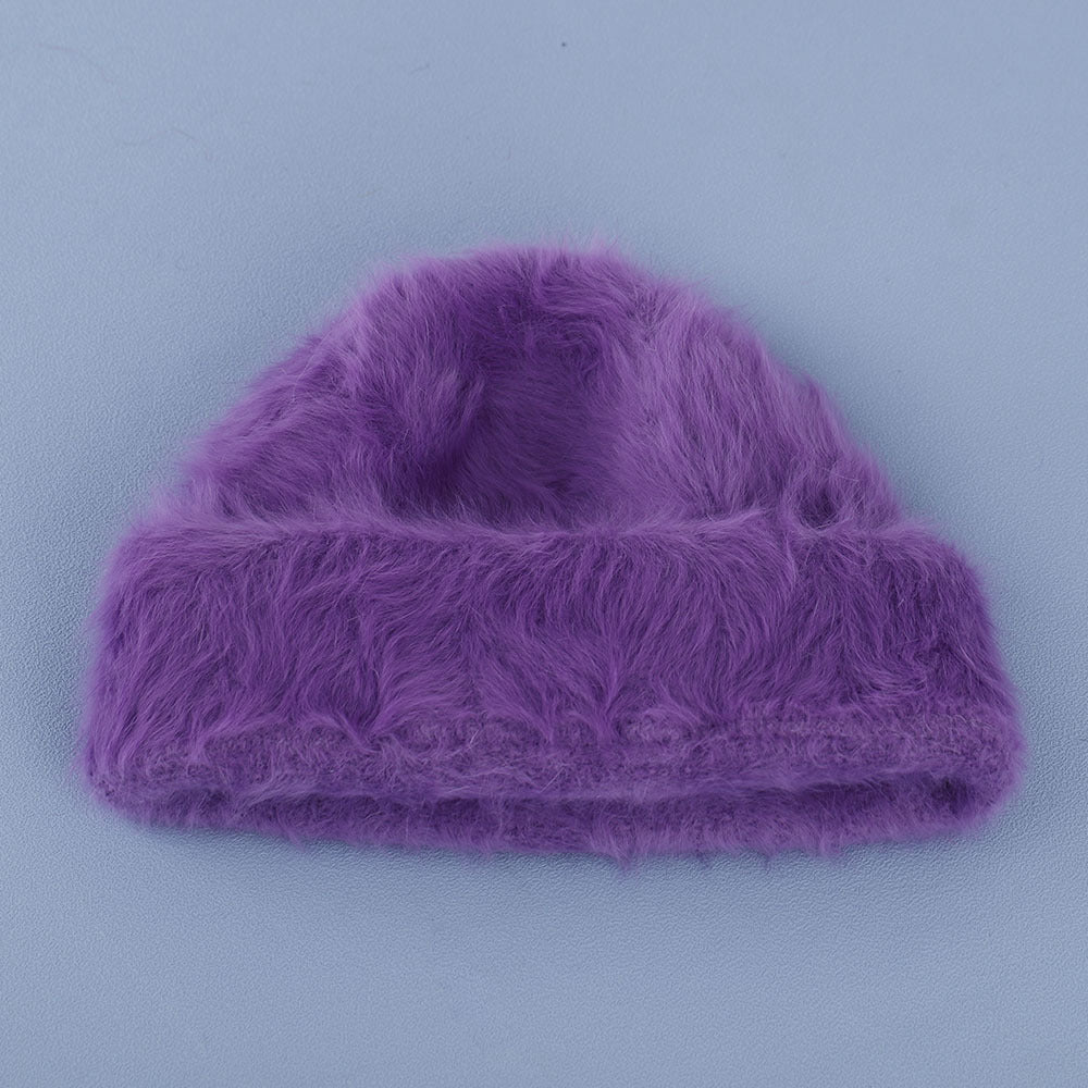 Cute Angora Soft Fuzzy Cuffed Knit Beanie 6W6HAT695