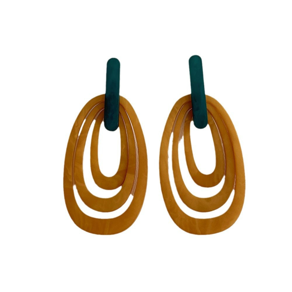 Multi-Layer Oval Dangle Earrings - DippedShop Wholesale - #9171