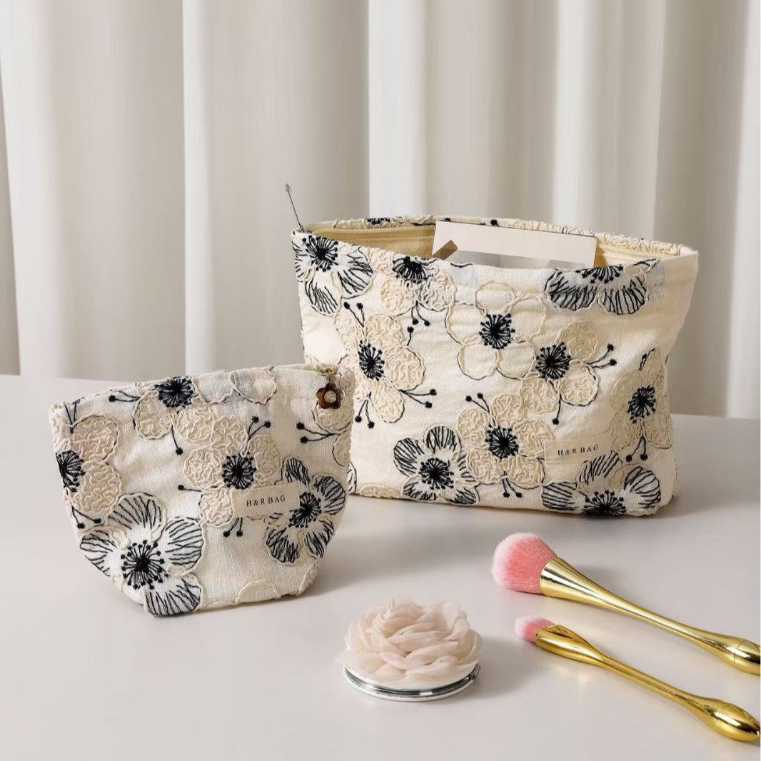 Retro Floral Cosmetic Bag - DippedShop Wholesale - #8659