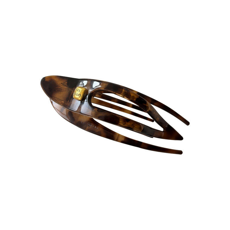 Simple Leopard Print Lage Strong Hold Hair Claw 8AS6HCP275L