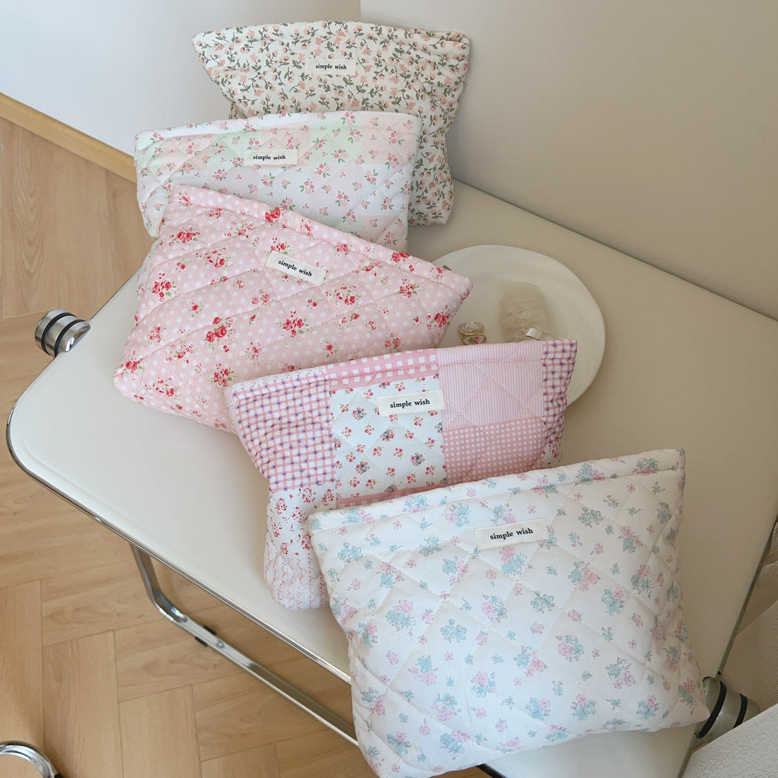 Floral Cotton Makeup Bag - DippedShop Wholesale - #1475