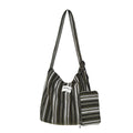 Fashion Striped Leoaprd Print Canvas Shoulder Bag 6W10BBG2485