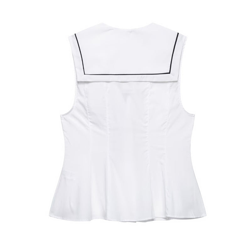 Elegant Solid Color Bow Sleeveless Top DP25D420