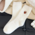 Cute Embroidery Mink Velvet Christmas Socks 6W8FSO899