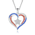 Minimalist Star Pandant Heart Frame Rhinestone Necklace 8ZA6JNC291L