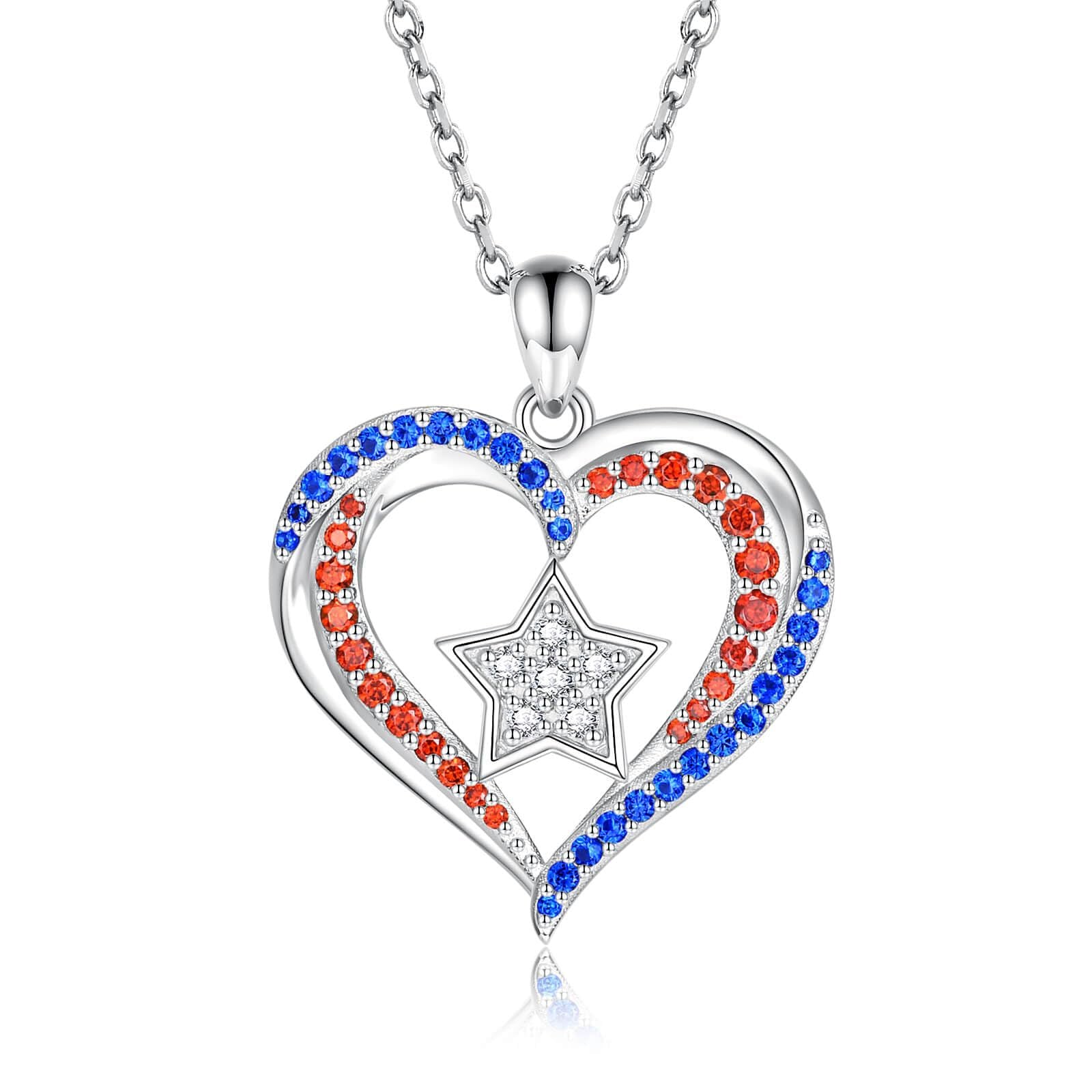 Minimalist Star Pandant Heart Frame Rhinestone Necklace 8ZA6JNC291L