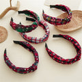 Christmas Plaid Snowflake Print Knotted Headband 6W6HBD359