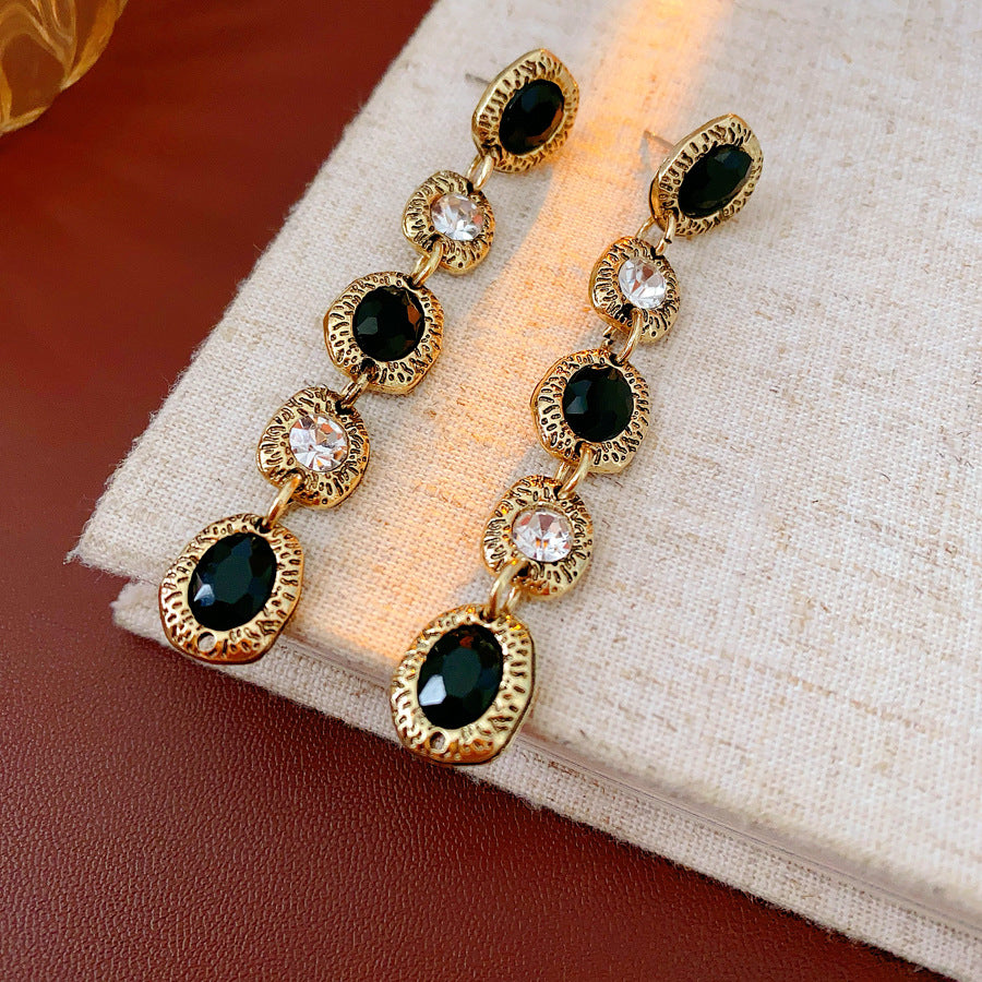 Vintage Gold Plated Rhinestone Geometry Necklace 6W6JNC943