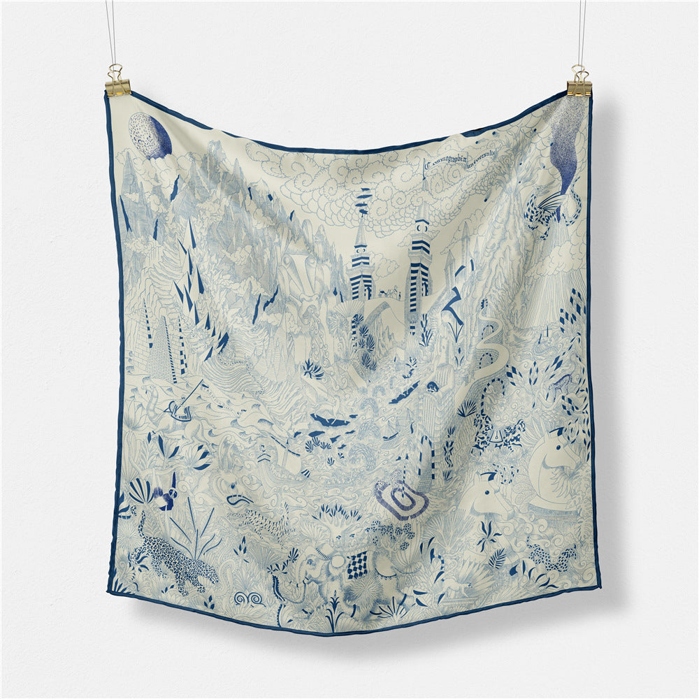 Abstract Universe Silk Scarf - DippedShop Wholesale - #1395