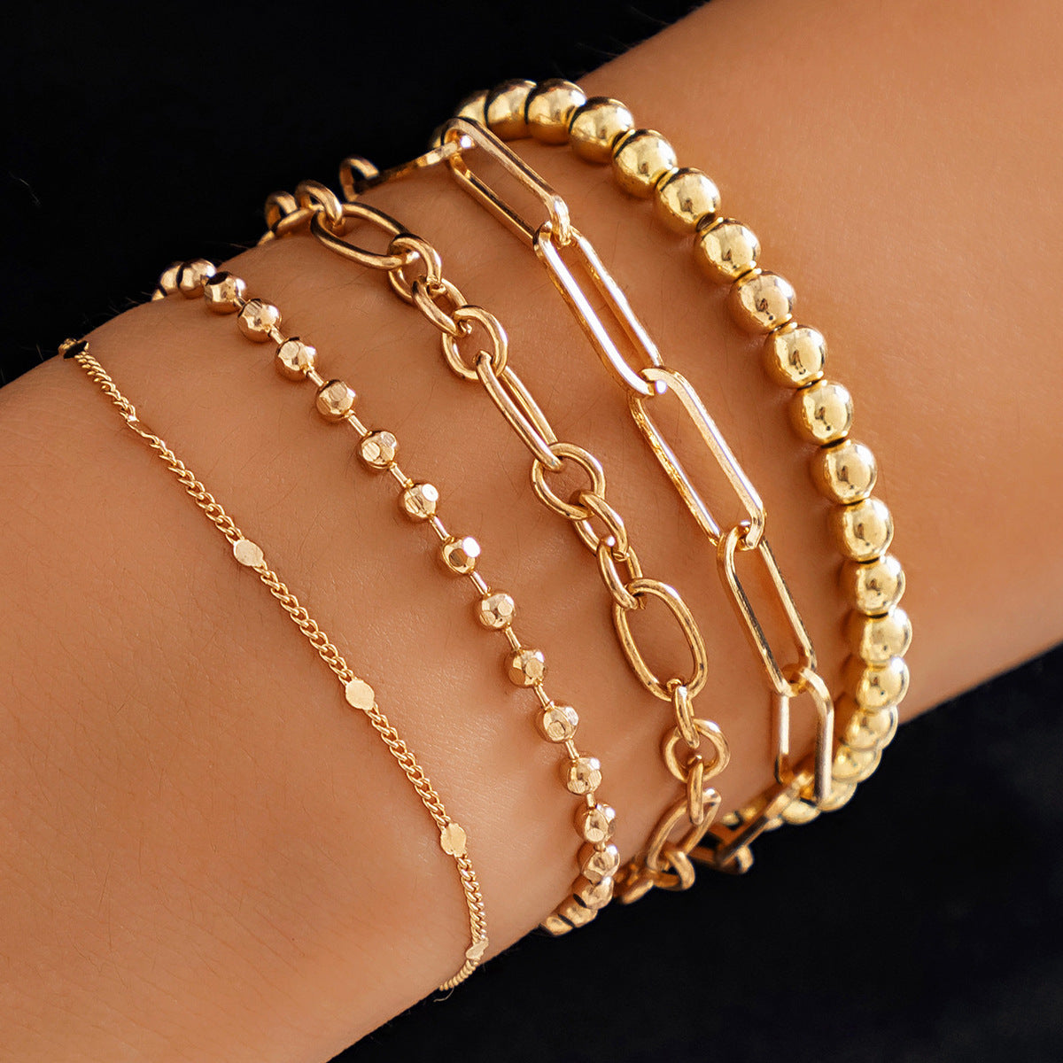 Trendy Layered Round Beaded St - DippedShop Wholesale - #6019