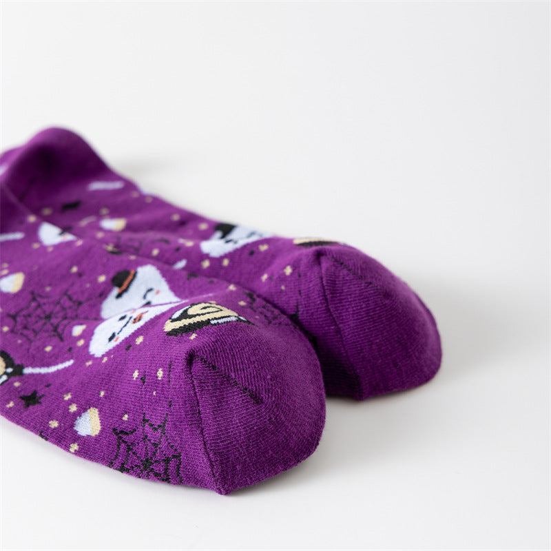 Pumpkin Ghost Print Socks - DippedShop Wholesale - #3395