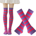 Cosplay Striped Thigh High Socks Arm Warmer Set 6W8FSO912