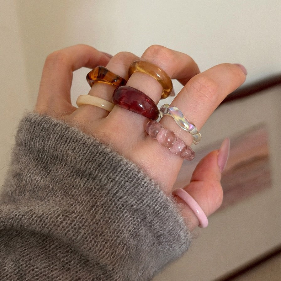 Resin Ring Set - DippedShop Wholesale - #7123