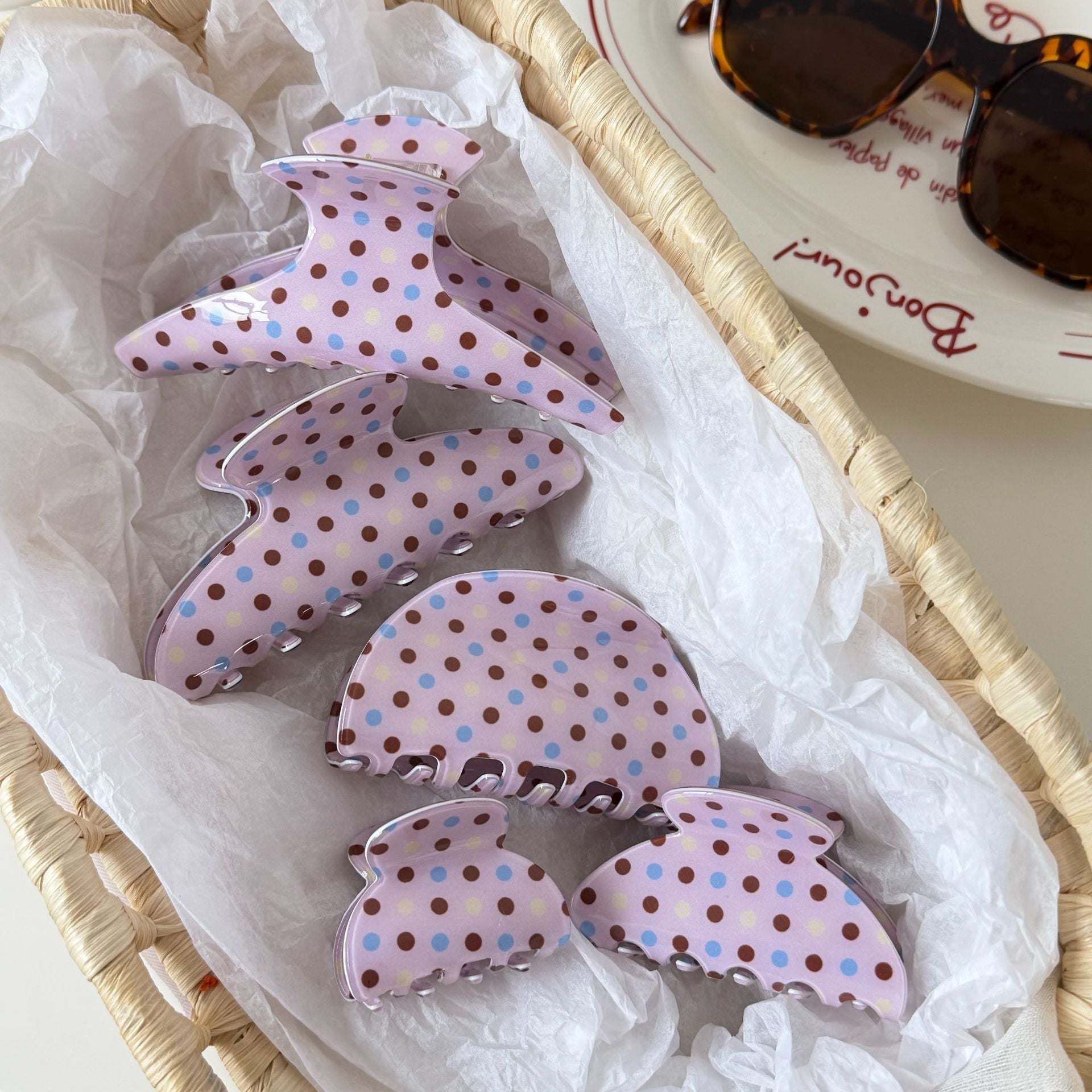 Polka Dots Hair Claw - DippedShop Wholesale - #0211