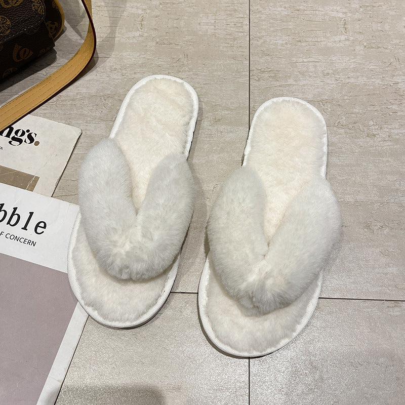 Soft Plush Open-Toe Indoor Slippers DP25G464