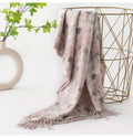 Vintage Floral Print Tassel Imitation Cashmere Scarf 6W6NSW288