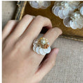 Pearl Beaded Flower Ring - DippedShop Wholesale - #2819