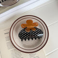 Elegant Polka Dots Floral Shape Hair Claws 6W6HCP1220