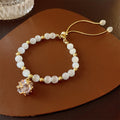 Stylish Gold Plated Rhinestones Heart Pendant Bracelet 6W6JBR708