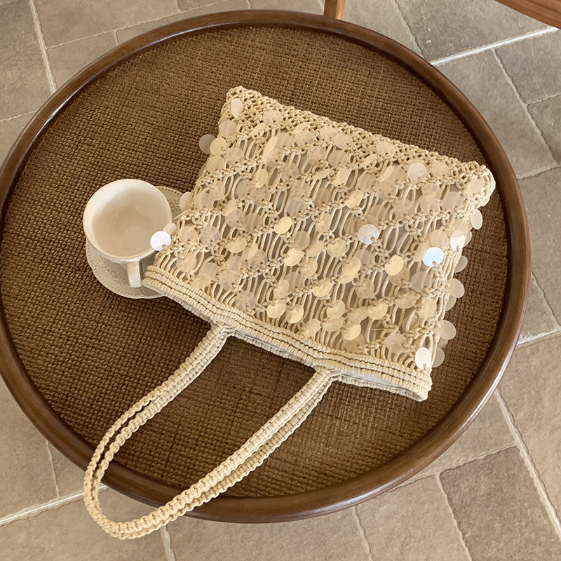 Crochet Hollow Out Shoulder Bag - DippedShop Wholesale - #0275