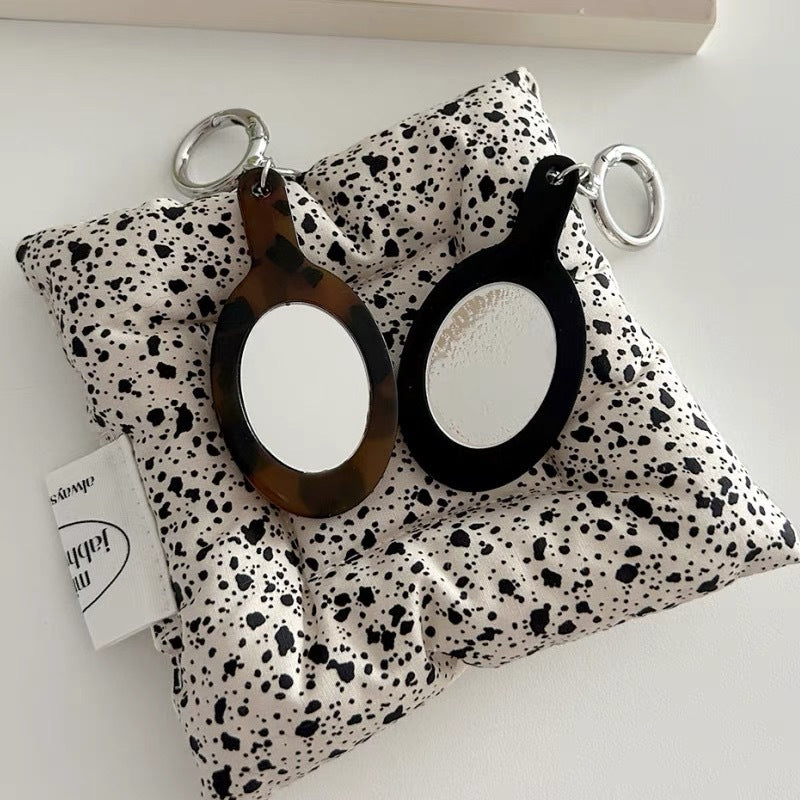 Cute Acetate Tortoise Leopard Mini Mirror Keychain 6W10BBC865