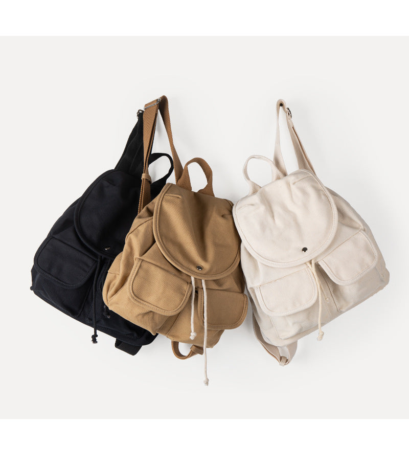 Simple Large Capacity Canvas Drawstring Backpack DP25E928