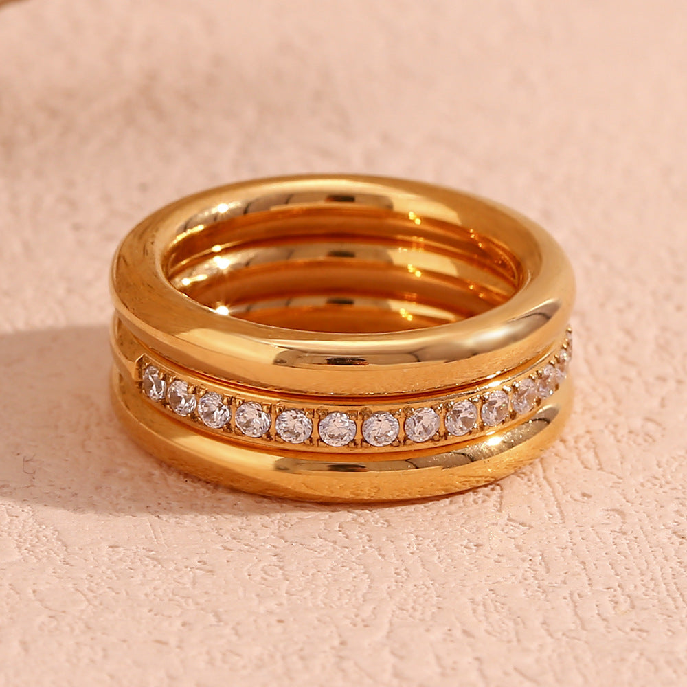 Cubic Zircon Ring Set - DippedShop Wholesale - #5011