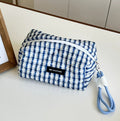 Cute Plaid Pattern Quilted Shell Makeup Bag MK2BW6S10BOB106