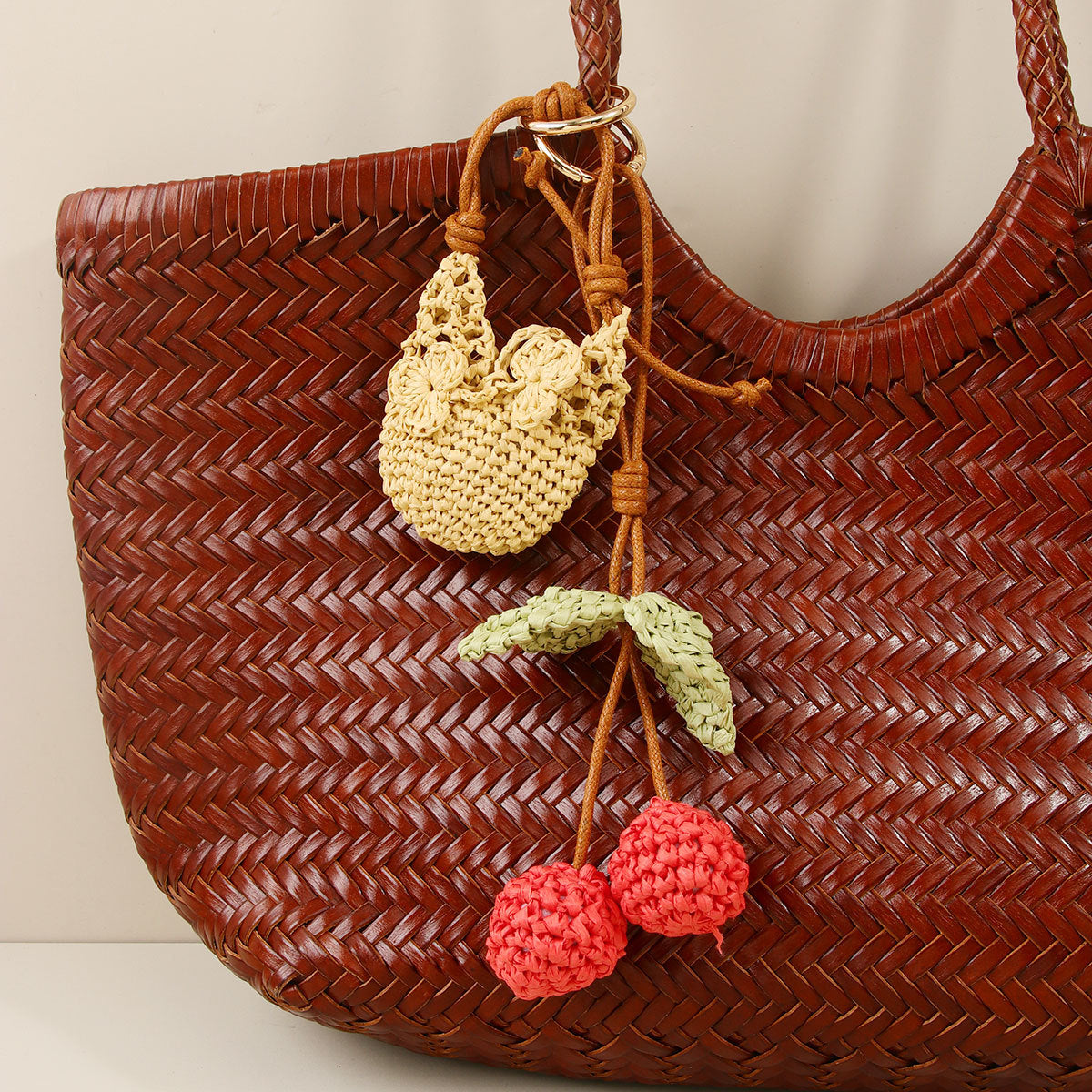 Crochet Raffia Bag Charm - DippedShop Wholesale - #2803