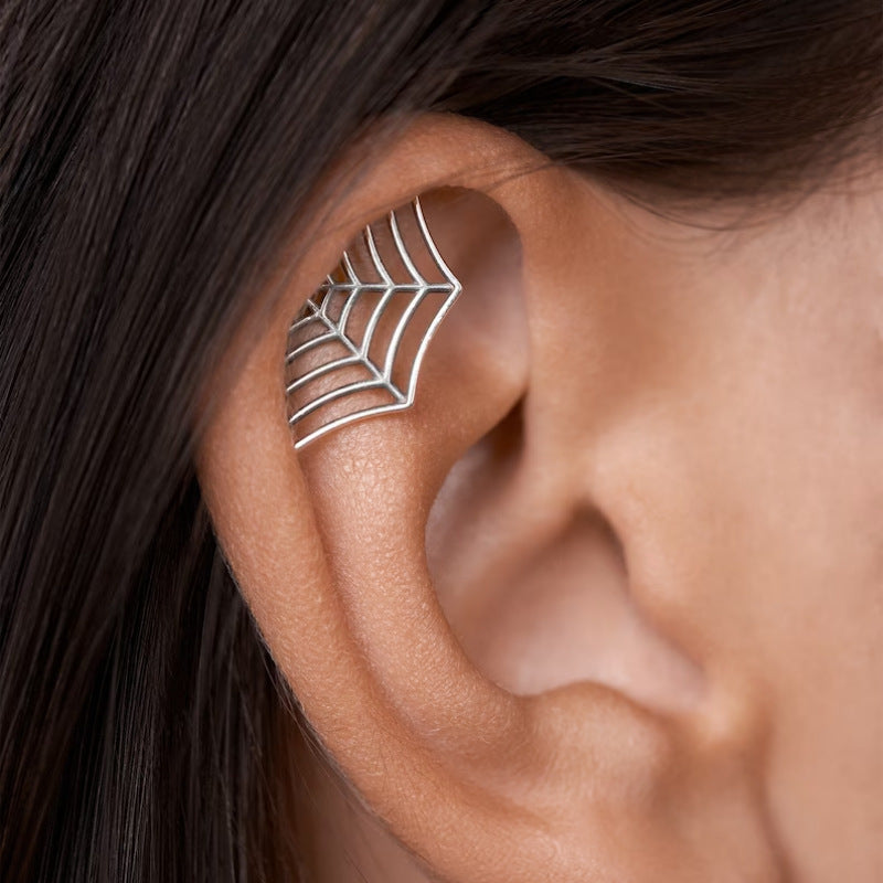 Gothic Halloween Spider Web Stud Earring 6W6JER547