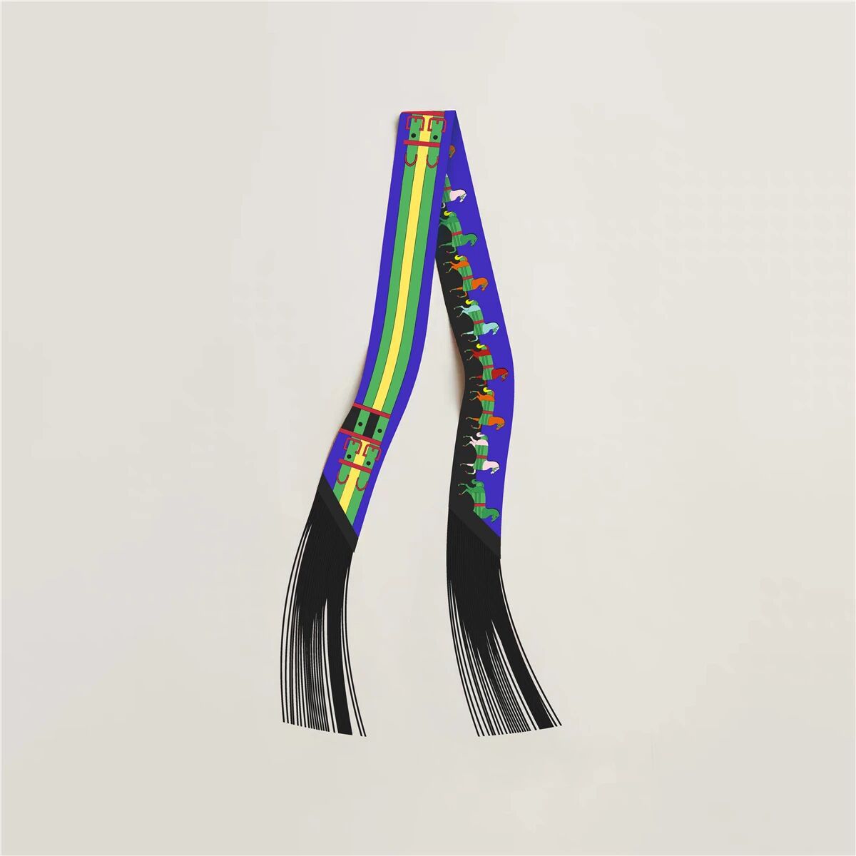 Horse Print Tassel Silk Scarf - DippedShop Wholesale - #4531