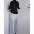 Elegant Asymmetrical Lace Tie-Waist Hip Scarf 6W1SL42
