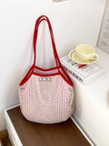 Dopamine Color Black Hollow Beach Handbag 8CW6BBG460L