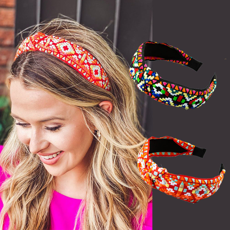 Sweet Embroidered Knot Headband DPJH19