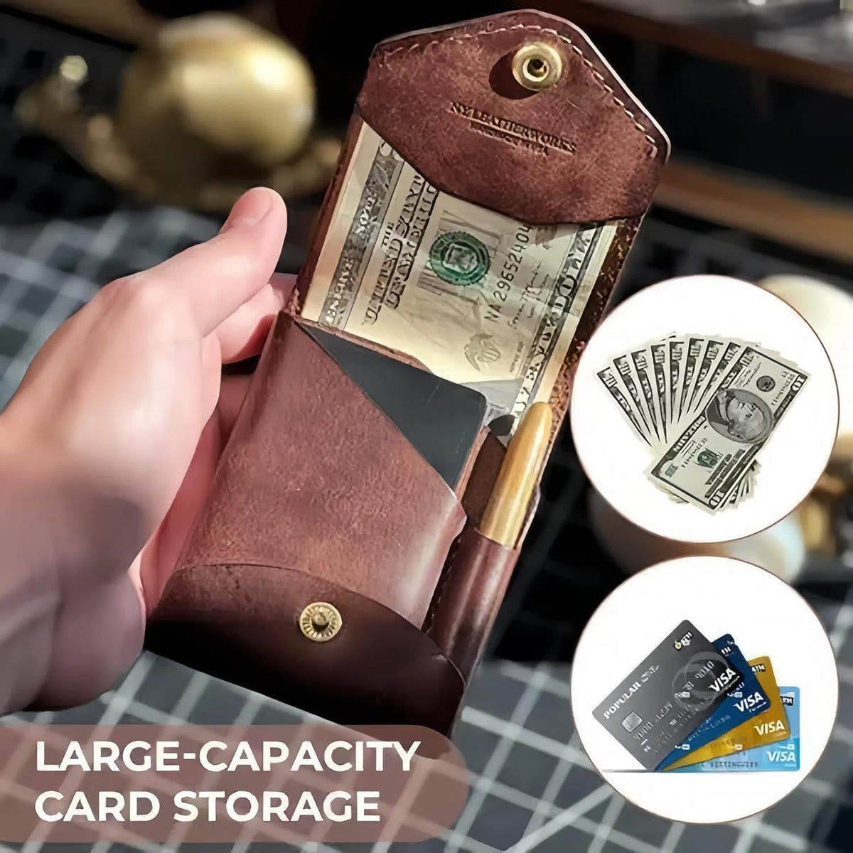 Vintage Genuine Leather Short Bifold Wallet 6W10BWB298