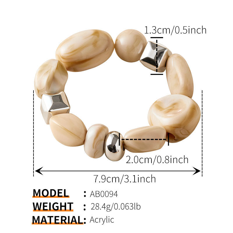 Irregular Acrylic Color Block Bracelet - DippedShop Wholesale - #1699