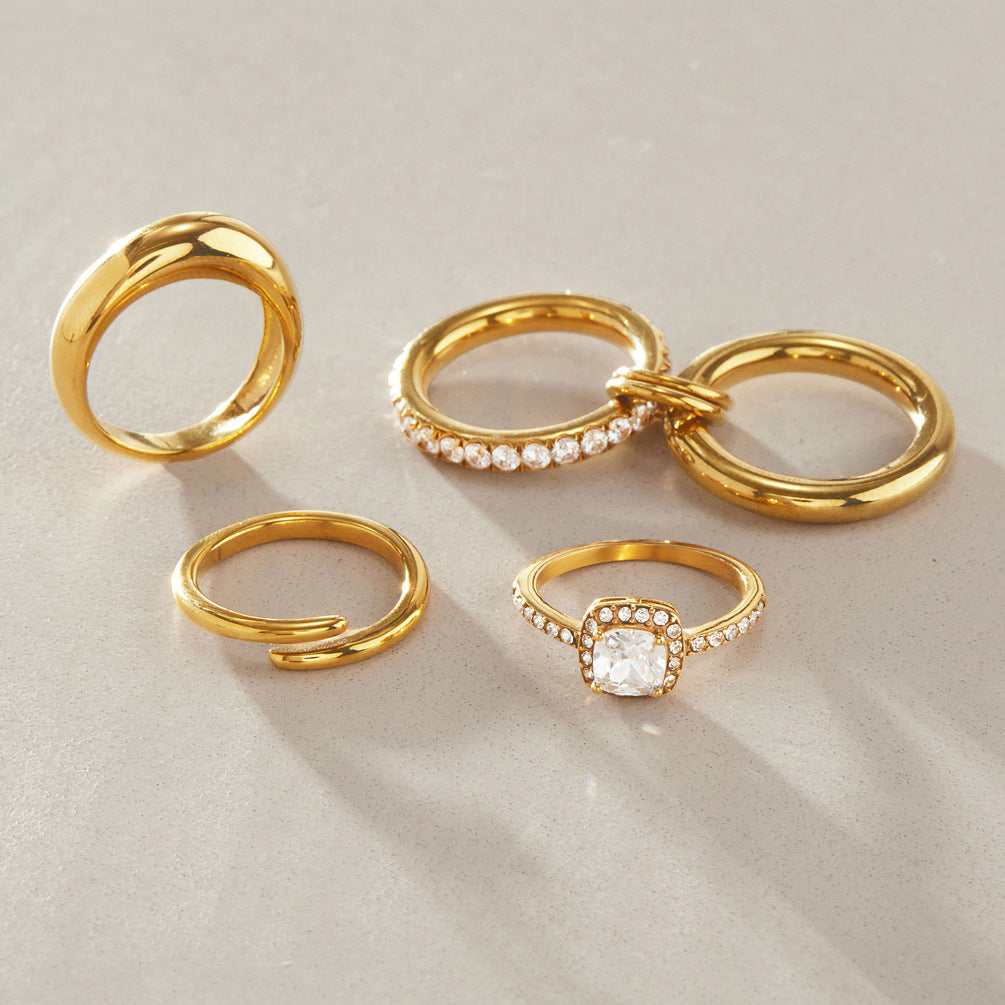 Square Cubic Zirconia Ring - DippedShop Wholesale - #0691