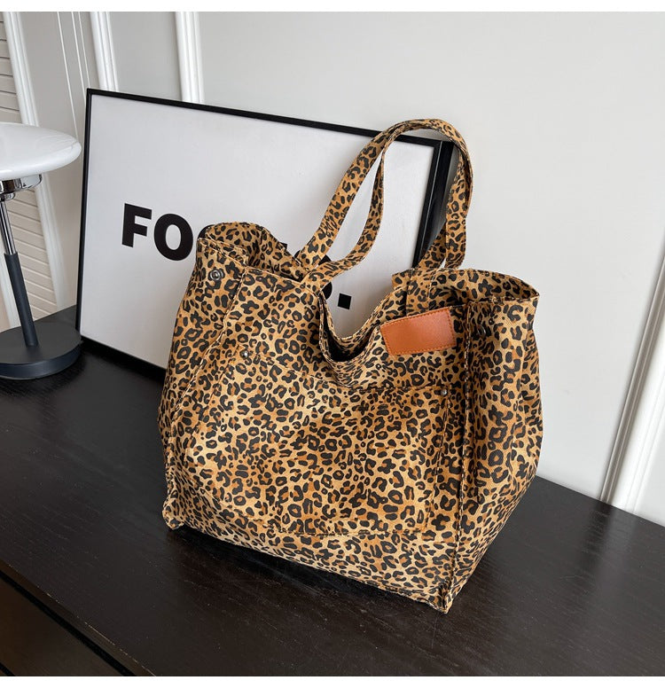 Leopaed Print Shoulder Bag Large Capacity Tote Bag DPB1625