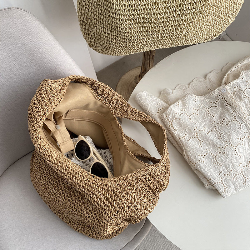 Woven Straw Shoulder Bag - DippedShop Wholesale - #7203