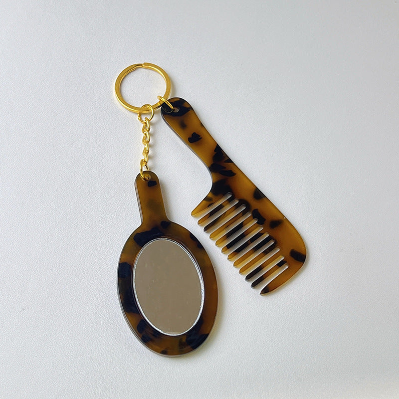 Retro Leopard Square Acetate Mini Hair Combs MK2BLM6C5CB87