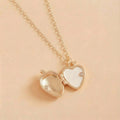 Cute Strawberry Pendant Rhinestone Locket Necklace 6W6JNC421L