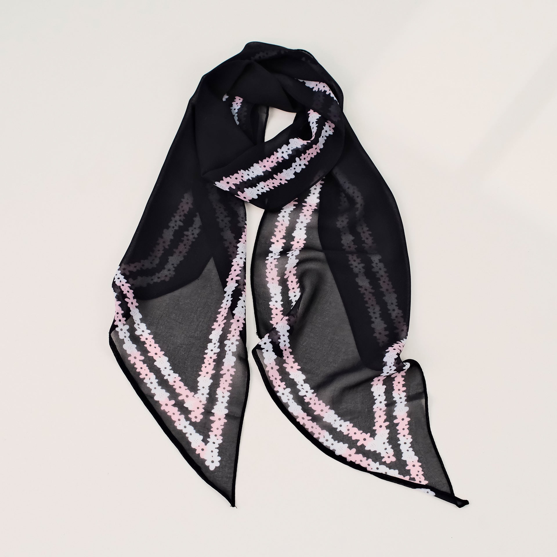 Color Block Plaid Print Silk Scarf 6W6NSI222