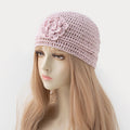 Trendy Glitter Handmade 3D Floral Beanie Hat 8BK6HAT206T